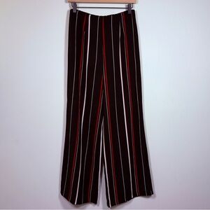 Black and Red Striped Wide Leg Pants